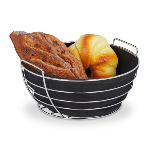 Runder Brotkorb aus Metall mit Deckel