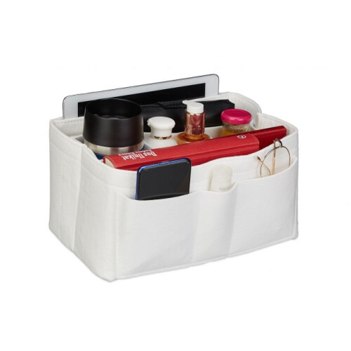 Taschenorganizer Geldbörse Filz Weiß