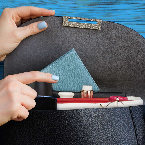 Taschenorganizer Geldbörse Filz Weiß 2