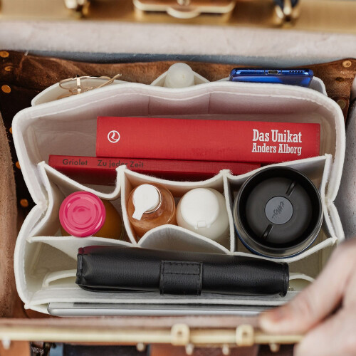 Taschenorganizer Geldbörse Filz Weiß 1