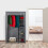 Fabric wardrobe with clothes rail 2