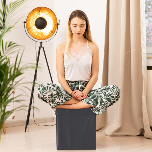 Hocker aus Kunstleder mit Stauraum 2