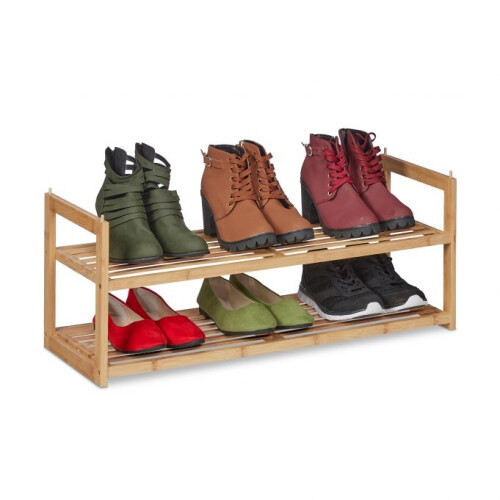 Stapelbares Schuhregal aus Bambus