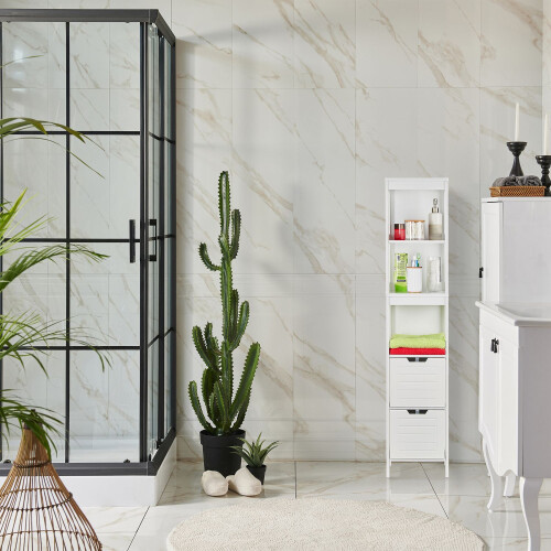 Badezimmerschrank weiß 1