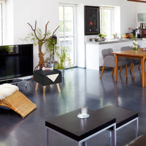 Stool with storage space Artificial leather 2