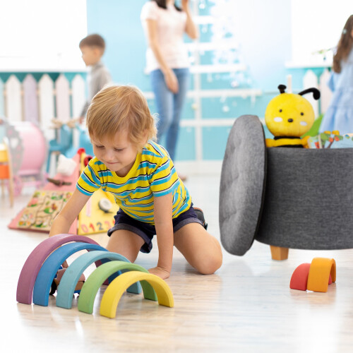 Round stool with storage space 2