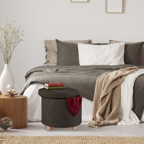 Round stool with storage space 1