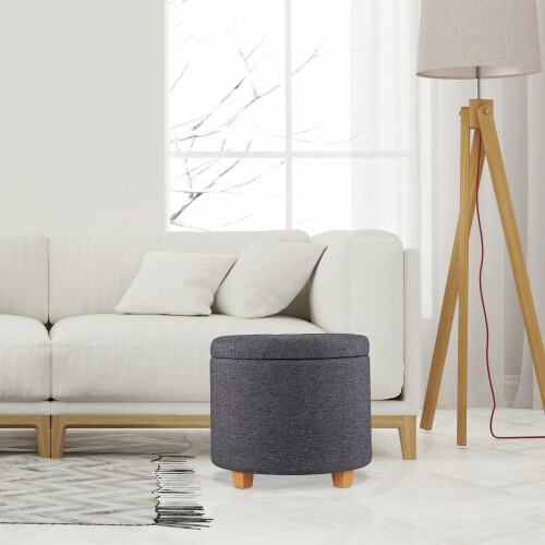 Runder Hocker mit Stauraum 1