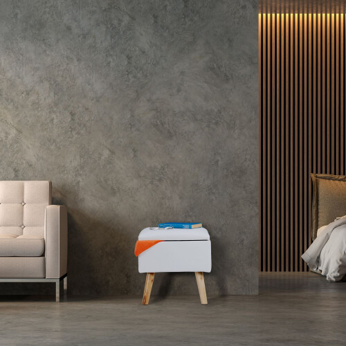 Stool with storage space Artificial leather 1