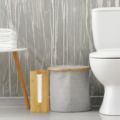 Stehender Toilettenpapierhalter aus Bambus 1