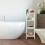 Badezimmerregal Walnuss weiß 2