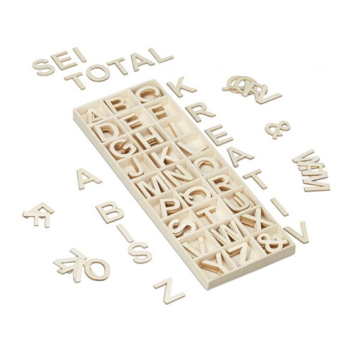 Conjunto de letras em madeira 162 peças.