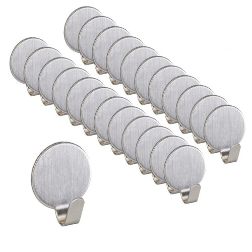 Set mit 24 selbstklebenden Edelstahlhaken