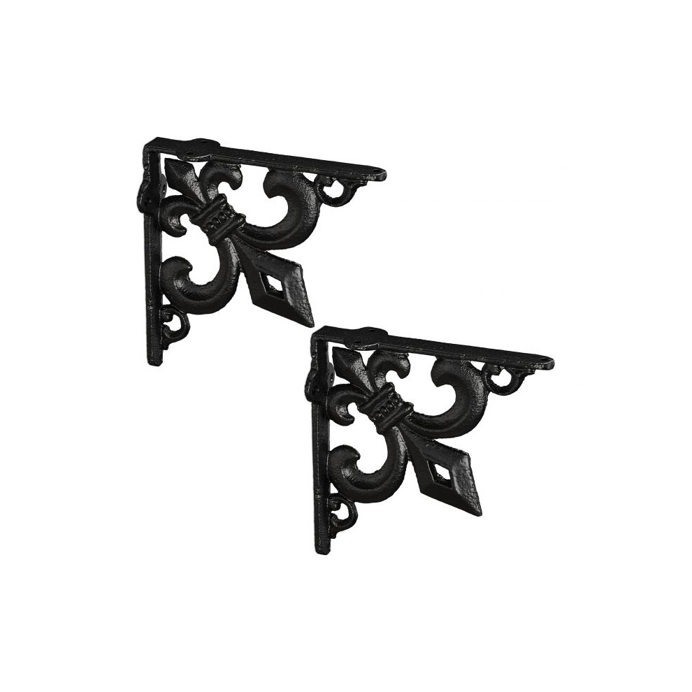 2X Shelf Bracket With French Lily Cast Iron 730056386543