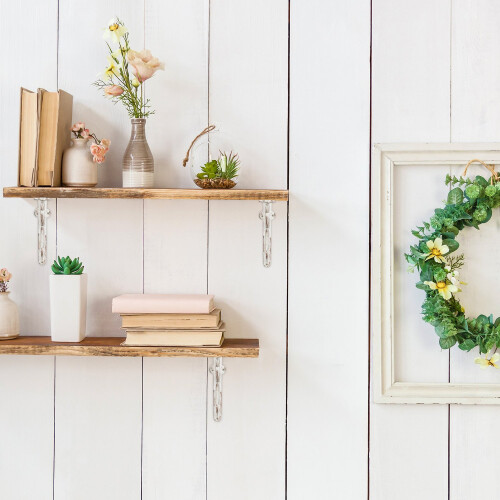 2x shelf bracket with French lily cast iron 2