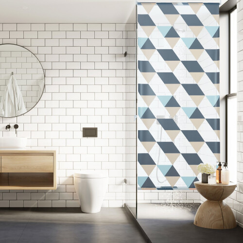 Duschrollo mit geometrischem Design 2