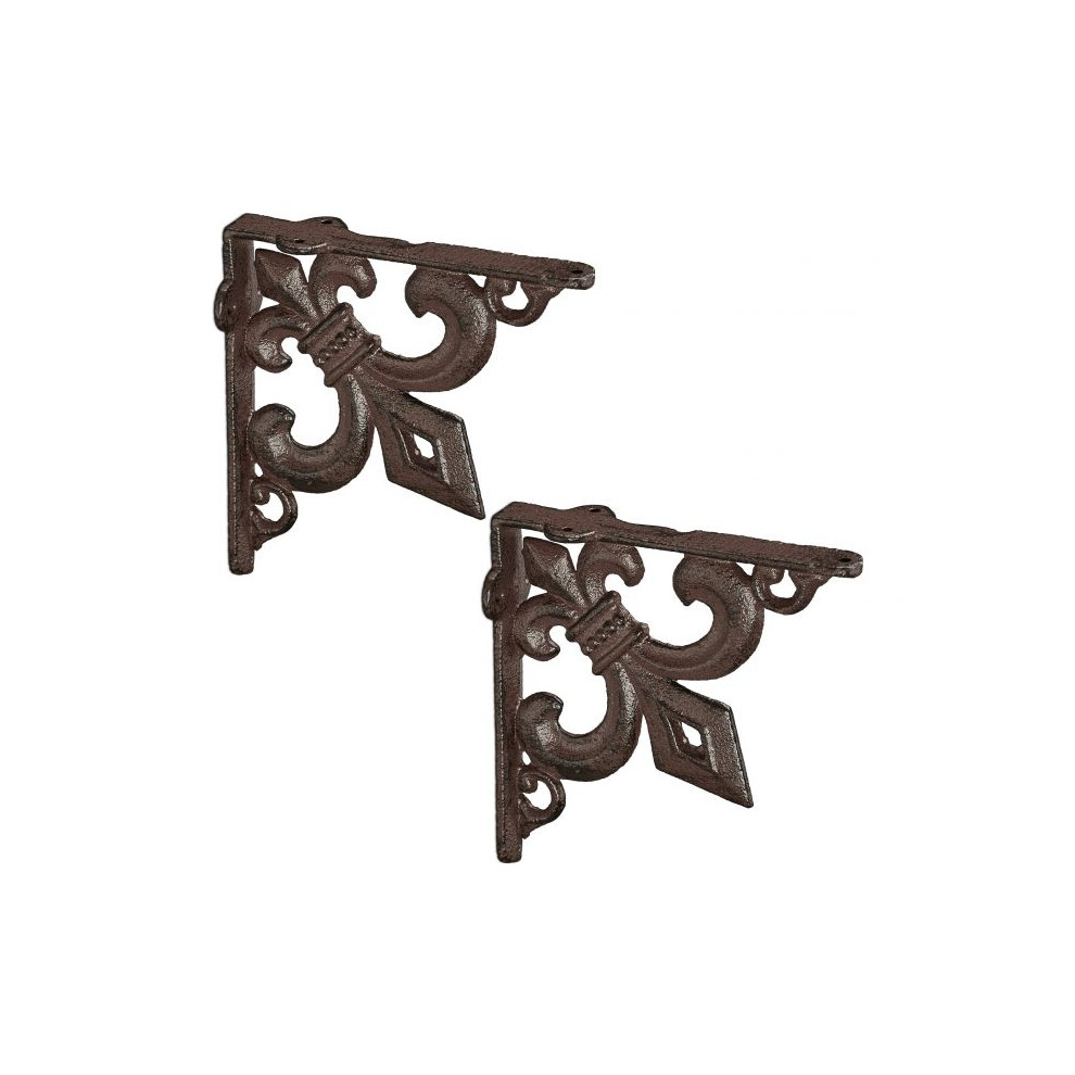 2X Shelf Bracket With French Lily Cast Iron 730056386567