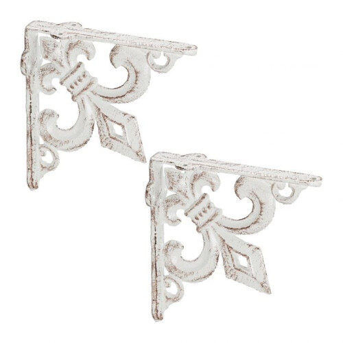 2x shelf bracket with French lily cast iron