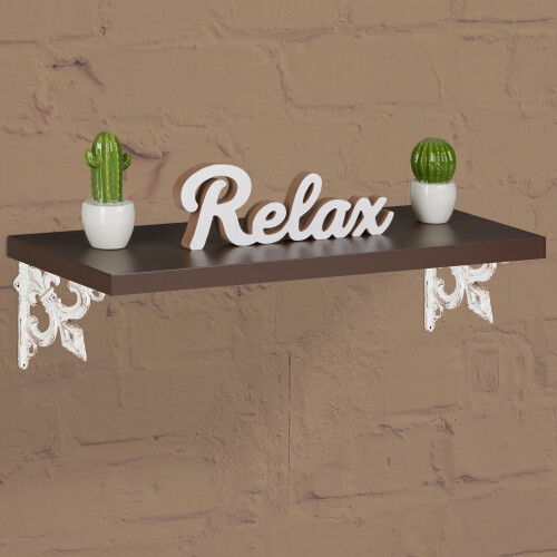 2x shelf bracket with French lily cast iron 1