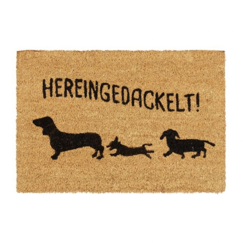 Fußmatte aus Kokos "Hereingedackelt"