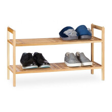 Stackable shoe shelf in walnut