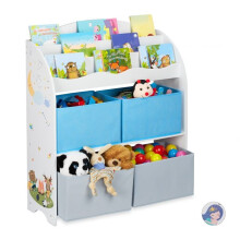 Kinderregal mit 4 Stoffschubladen