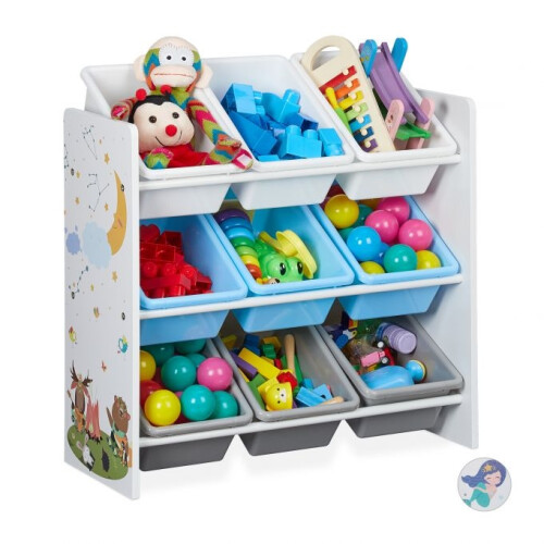 Kinderregal mit 9 Schubladen und Motiv