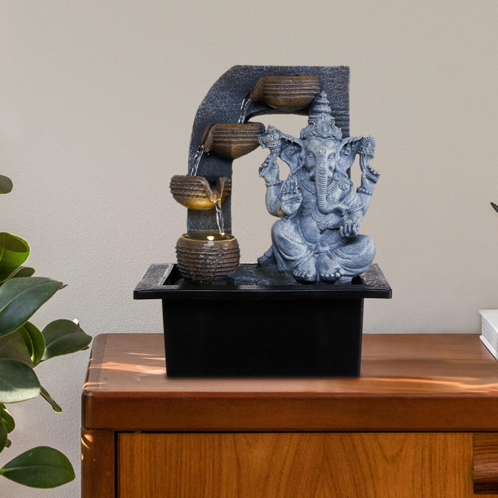 Indoor Tabletop Fountain Ganesha Decor