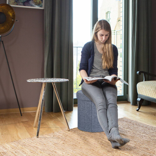 Hocker mit Stauraum Größe L rund 1