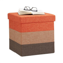 Tabouret rembourré à rayures colorées
