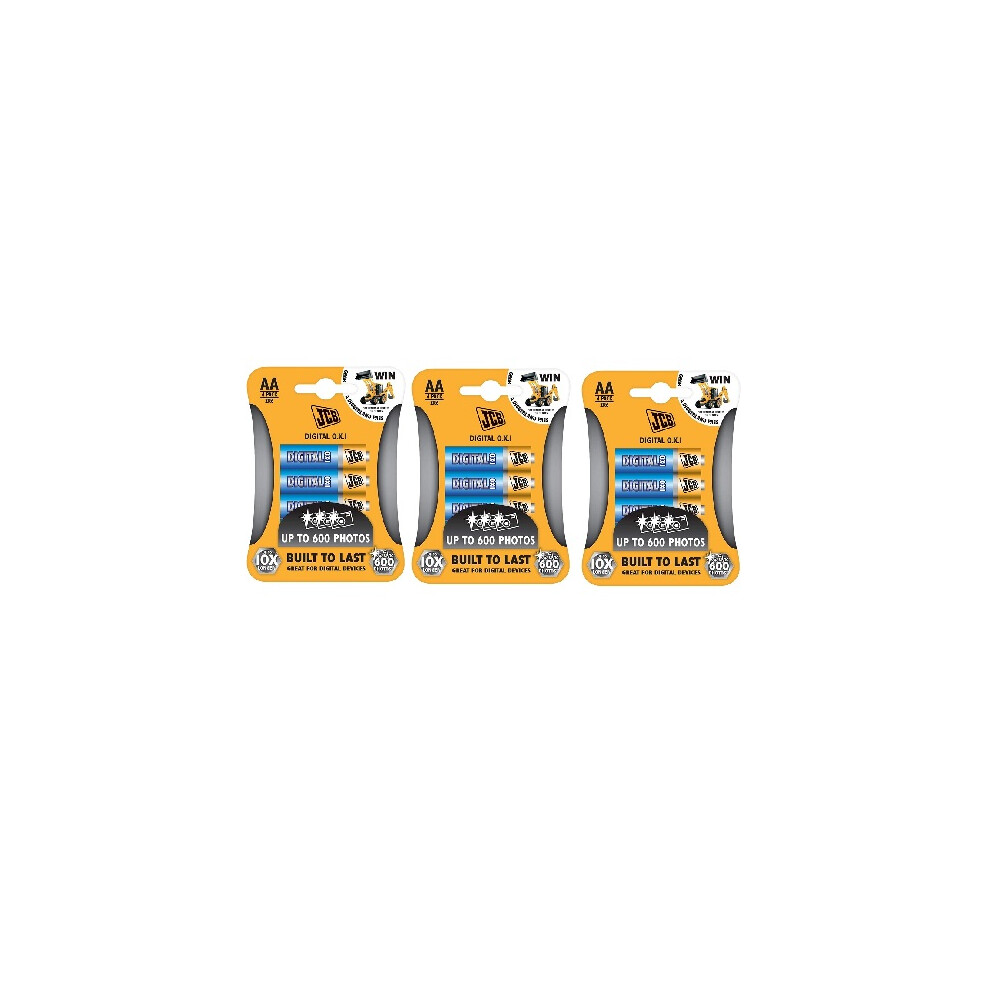 JCB AA Ultra Alkaline Batteries - S5491- 4 pck - Pack of 3