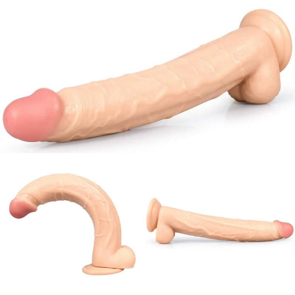 Huge Thick Veiny 12 Inch Realistic Sucker Suction Cup Dildo Balls