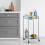 Serving trolley round silver 2