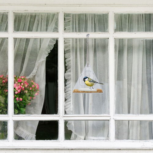 Vogelfutterstation für Fenster dreieckig 2