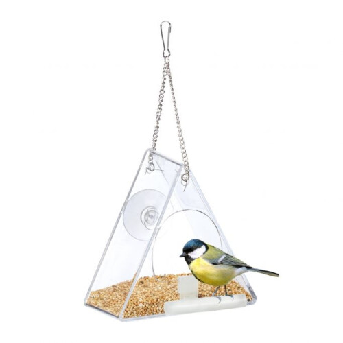 Vogelfutterstation für Fenster dreieckig