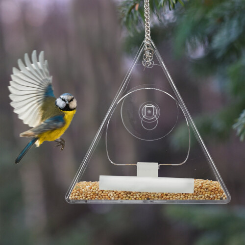 Vogelfutterstation für Fenster dreieckig 1