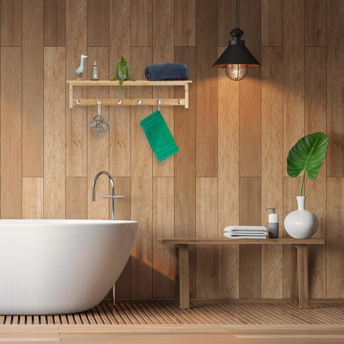 Porte-serviettes mural en bambou 1