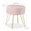 Hocker aus Samt mit rosa Metallbeinen 4