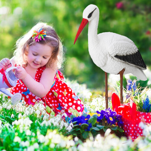 Gartenfigur Storch 1