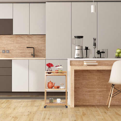 Serving trolley in bamboo 1