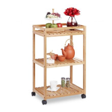 Serving trolley in bamboo