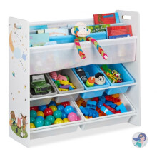 Kinderregal mit 10 Fächern und Motiven