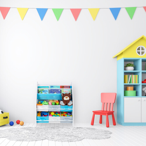 Kinderregal mit 6 Schubladen & 2 Hängefächern 1