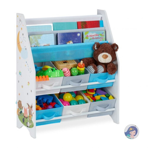 Kinderregal mit 6 Schubladen & 2 Hängefächern