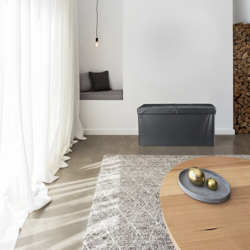 Artificial leather bench with folding lid 1
