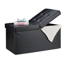 Artificial leather bench with folding lid