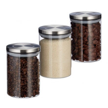 Confezione da 3 barattoli di vetro da 600 ml con coperchio