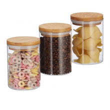 3 potes de armazenamento 600 ml