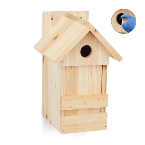 Vogelhaus aus Holz mit Spitzdach