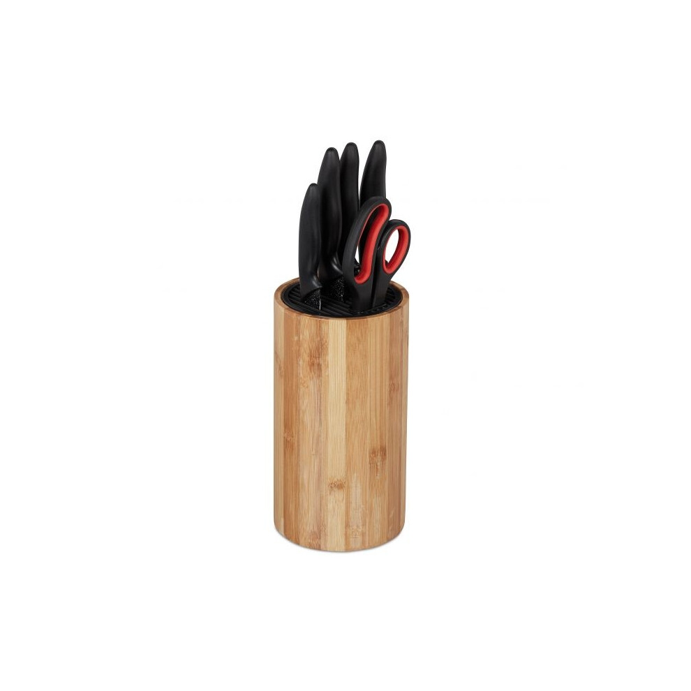 Bamboo knife block without knives